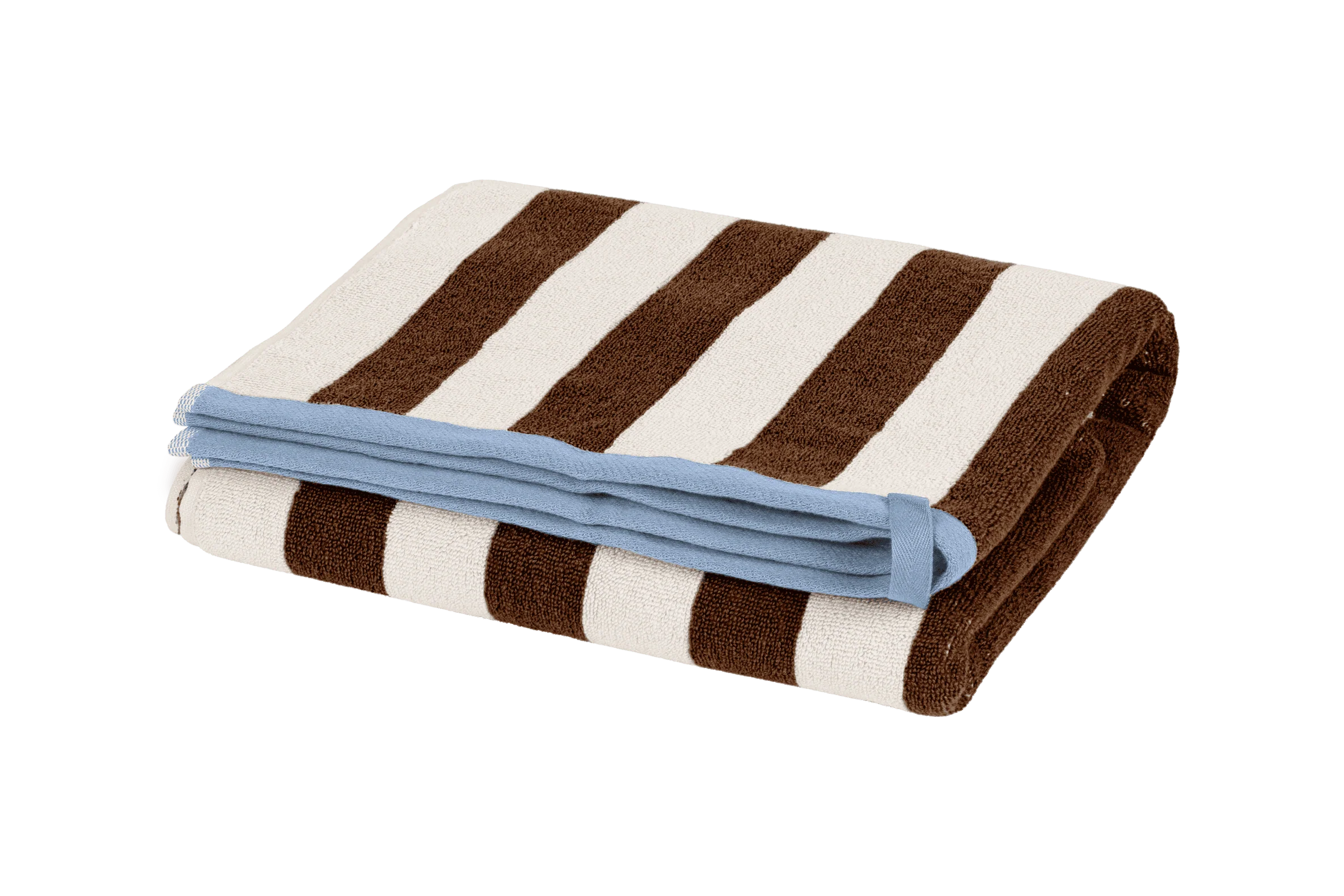 noo.ma Gobo handdoek Cocoa Brown – katoen, gestreept, 38 x 40 cm
