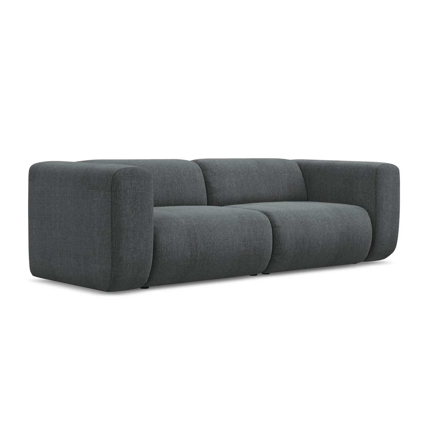 LaMiaSofa 3-zits bank Bari – chenille stof – grafiet – 228x89x70