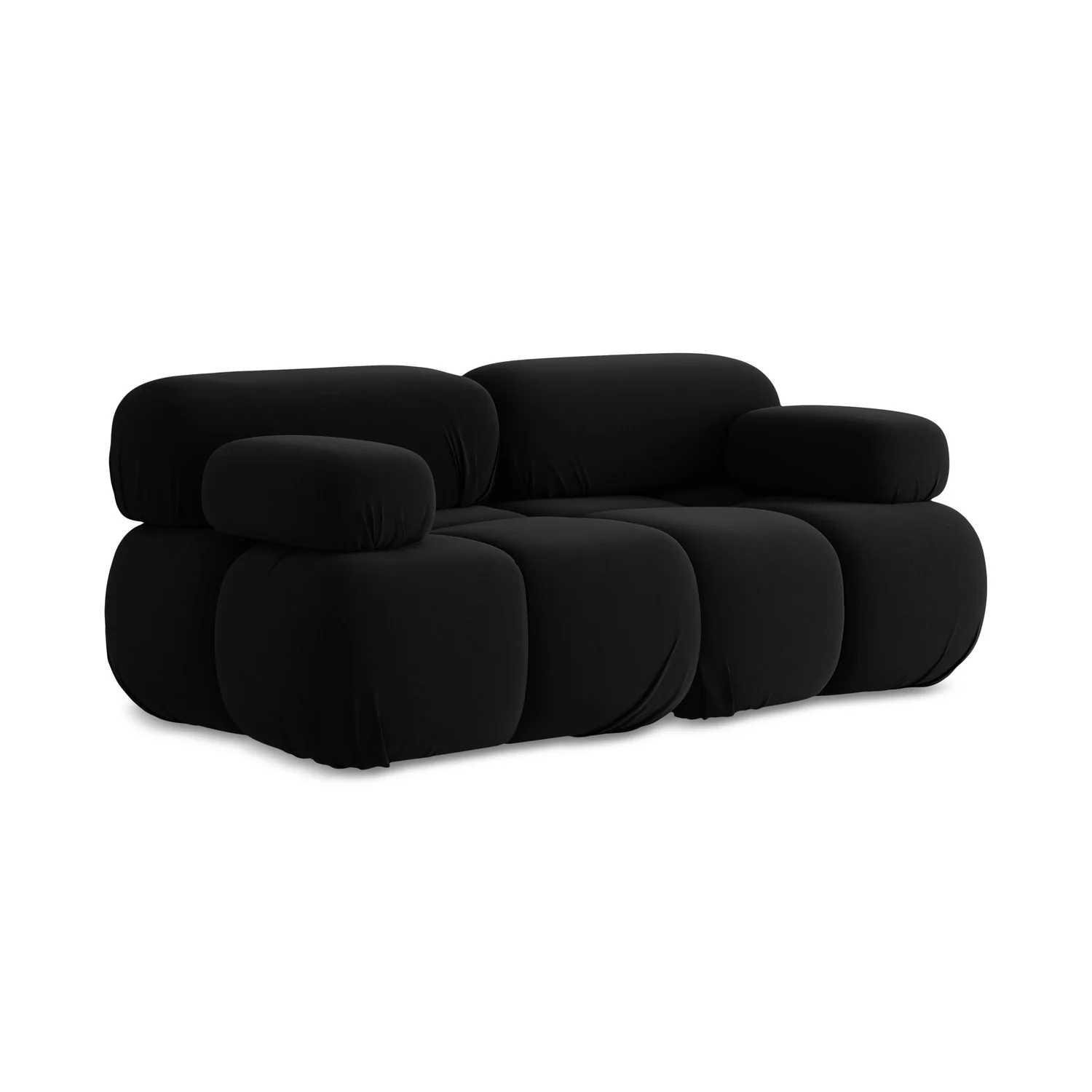 LaMiaSofa Tweezits modulaire bank Sanremo – velours – zwart – 190x96x7