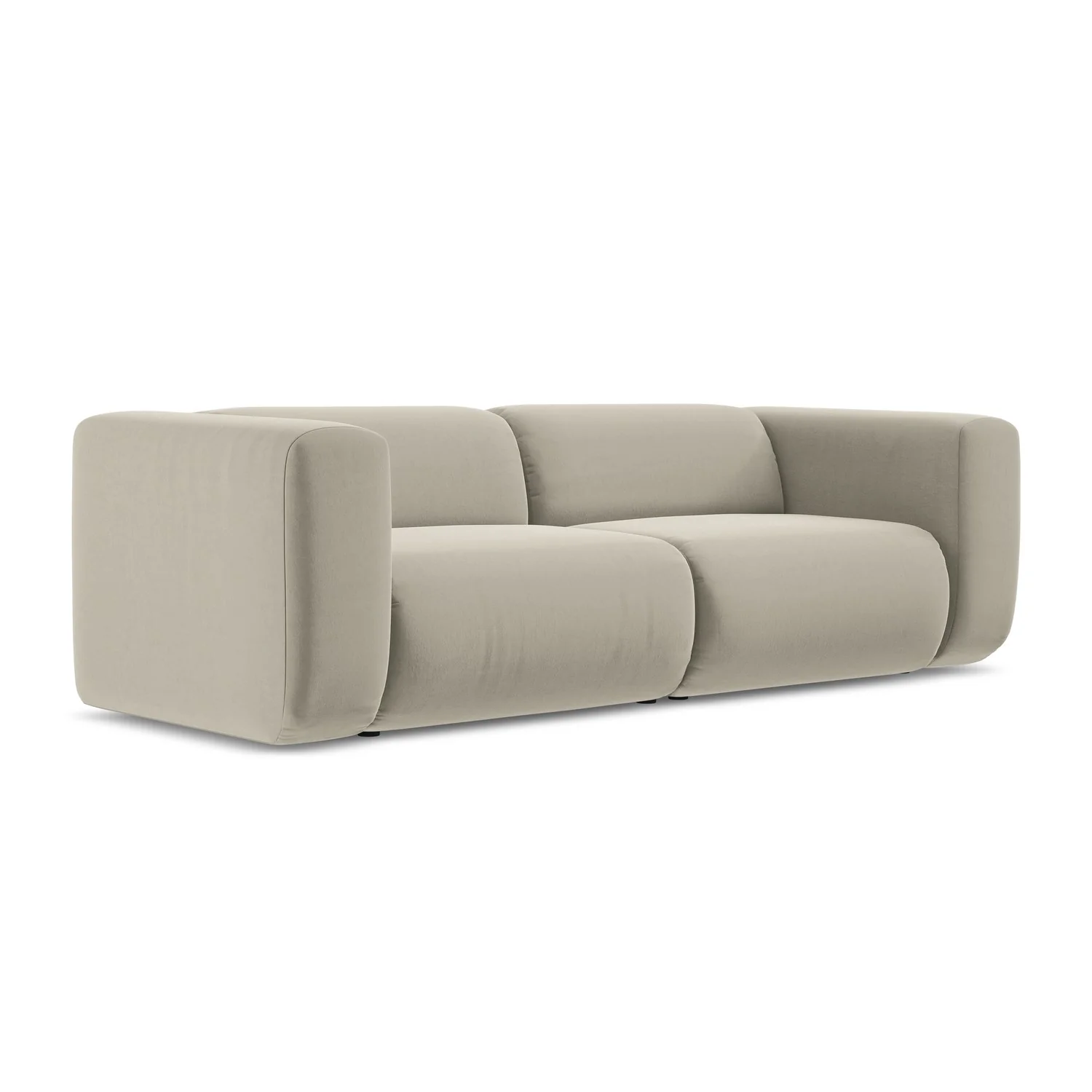 LaMiaSofa 3-zits bank Bari – velours – parel – 228x89x70
