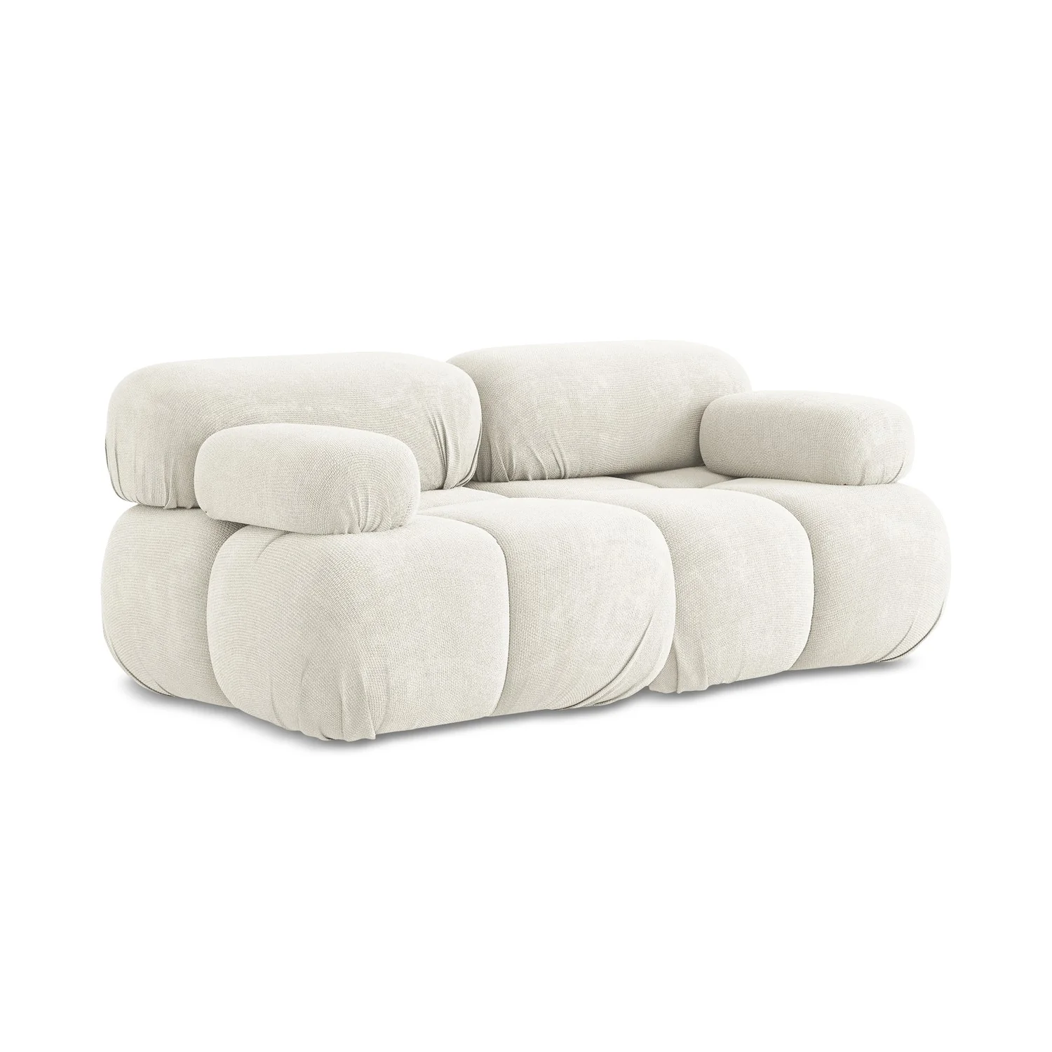 LaMiaSofa Tweezits modulaire bank Sanremo – chenille stof – wit – 190x