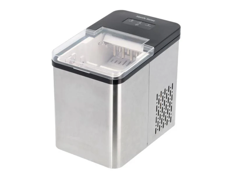 Nordic Sense ijsblokjesmachine, 1,8L, 100 watt, staal/zwart