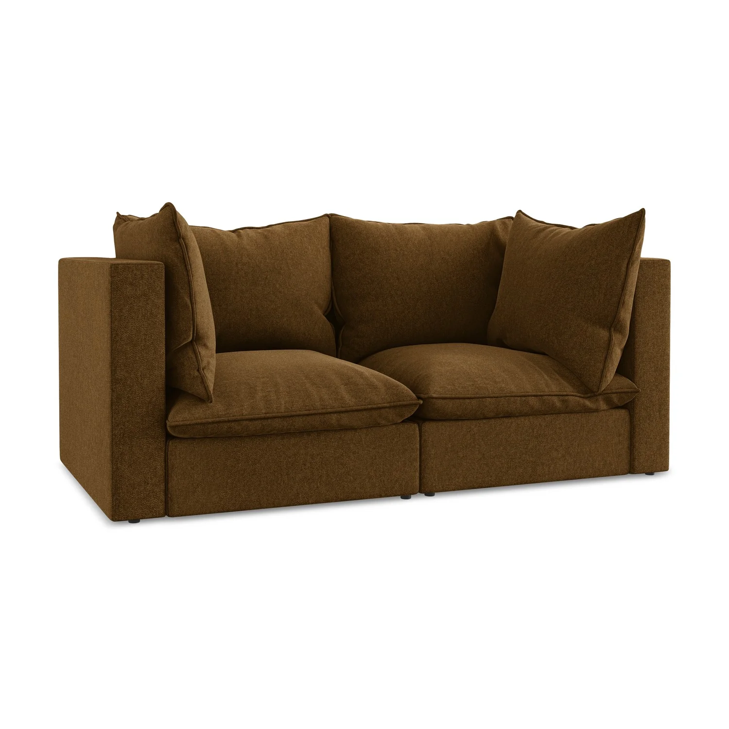 LaMiaSofa Tweezits modulaire bank Ravenna – velours – mosterd – 180×90