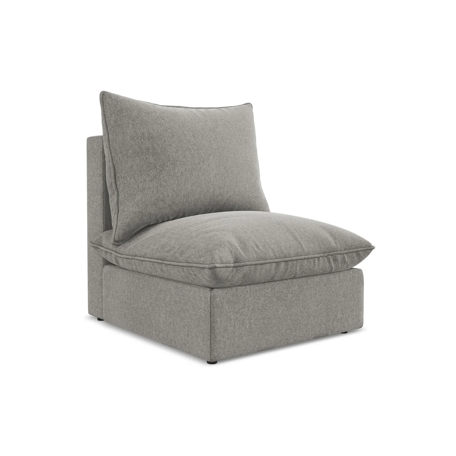 LaMiaSofa Bankmodule midden Ravenna – velours – grijs – 75x90x77