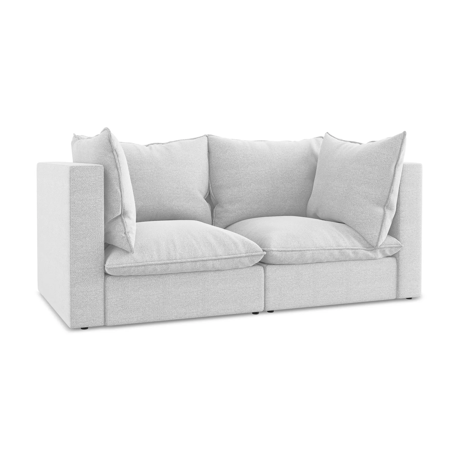 LaMiaSofa Tweezits modulaire bank Ravenna – bouclé – zilver – 180x90x7