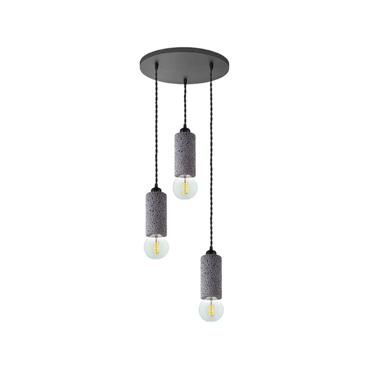 LABEL51 Hanglamp Fresco – Donkergrijs Beton – 30x30x120cm