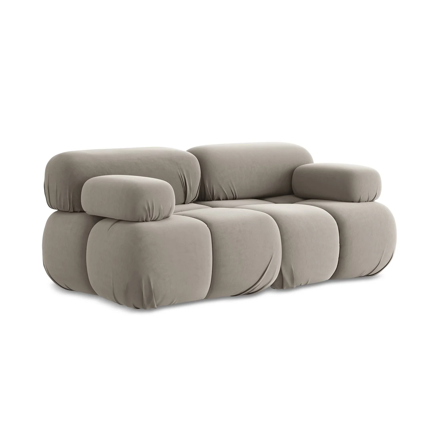 LaMiaSofa Tweezits modulaire bank Sanremo – velours – taupe – 190x96x7