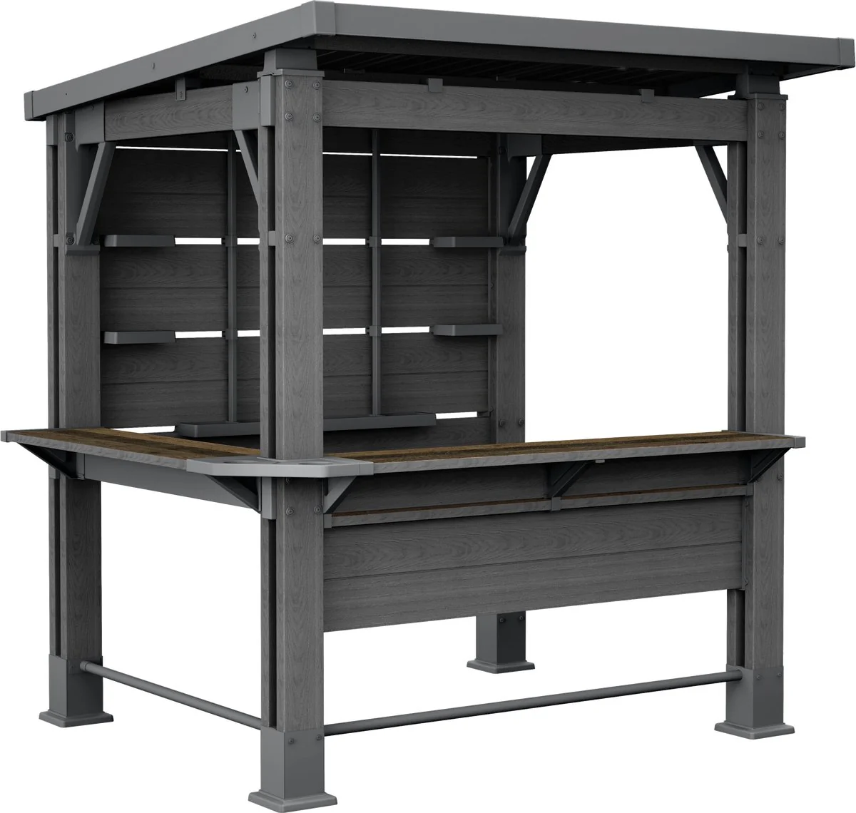 Keter Bar Gazebo – Buitenbar met overkapping – 200x230x238cm – Antraci