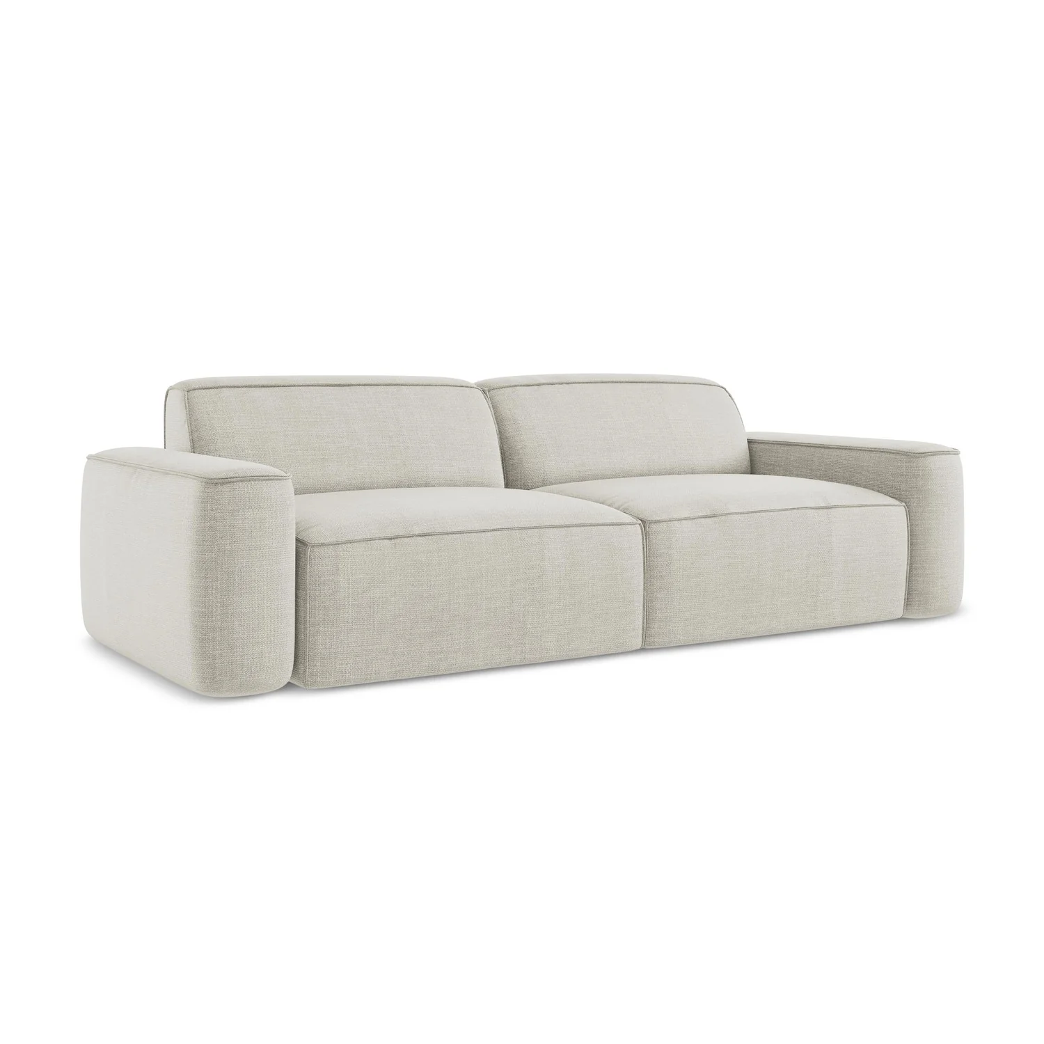 LaMiaSofa 4-zits bank Melissa – textuurstof – lichtbeige – 244x102x70