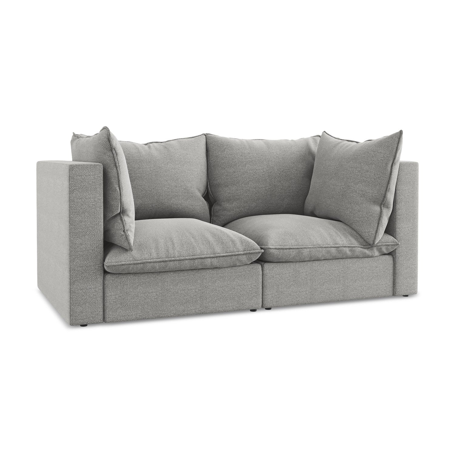 LaMiaSofa Tweezits modulaire bank Ravenna – bouclé – lichtgrijs – 180x