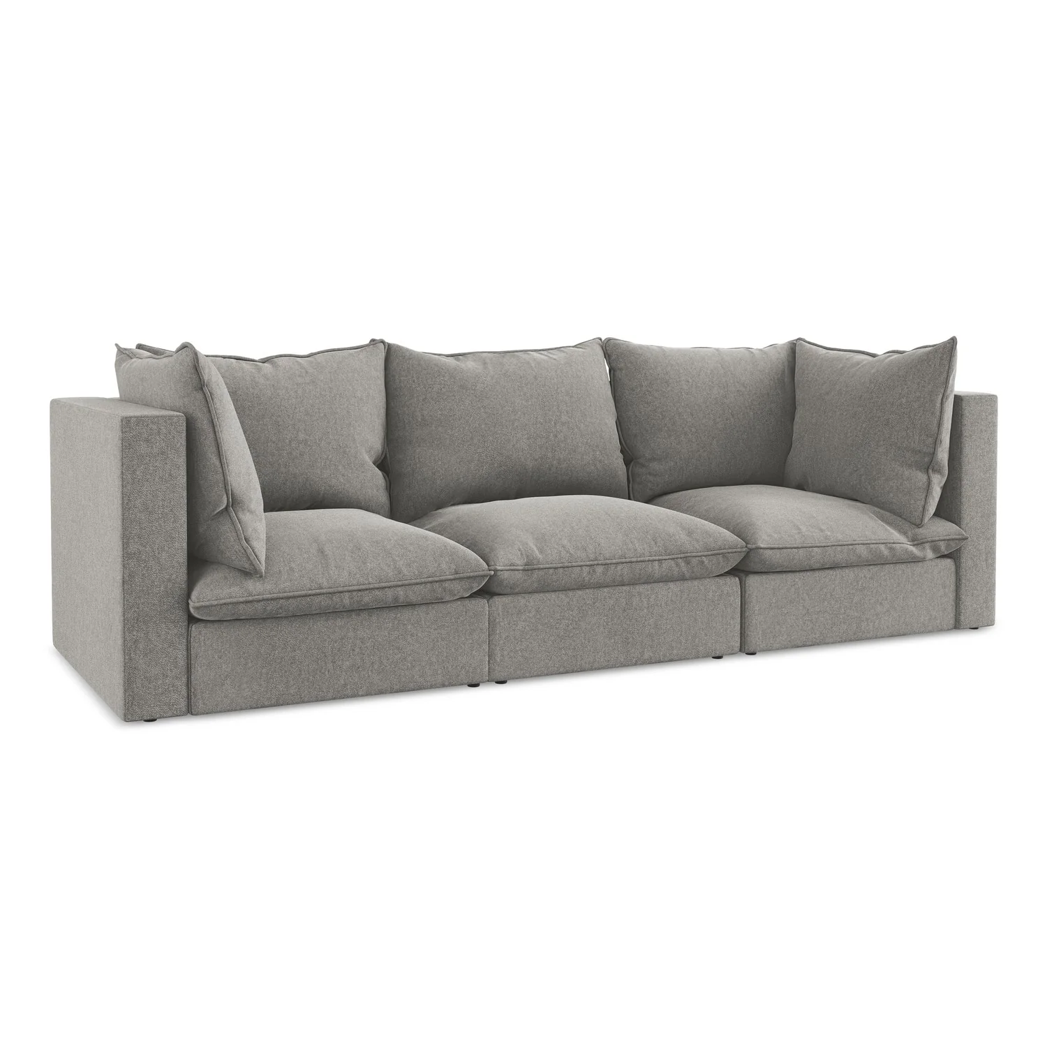 LaMiaSofa 3-zits bank Ravenna – velours – grijs – 255x90x77