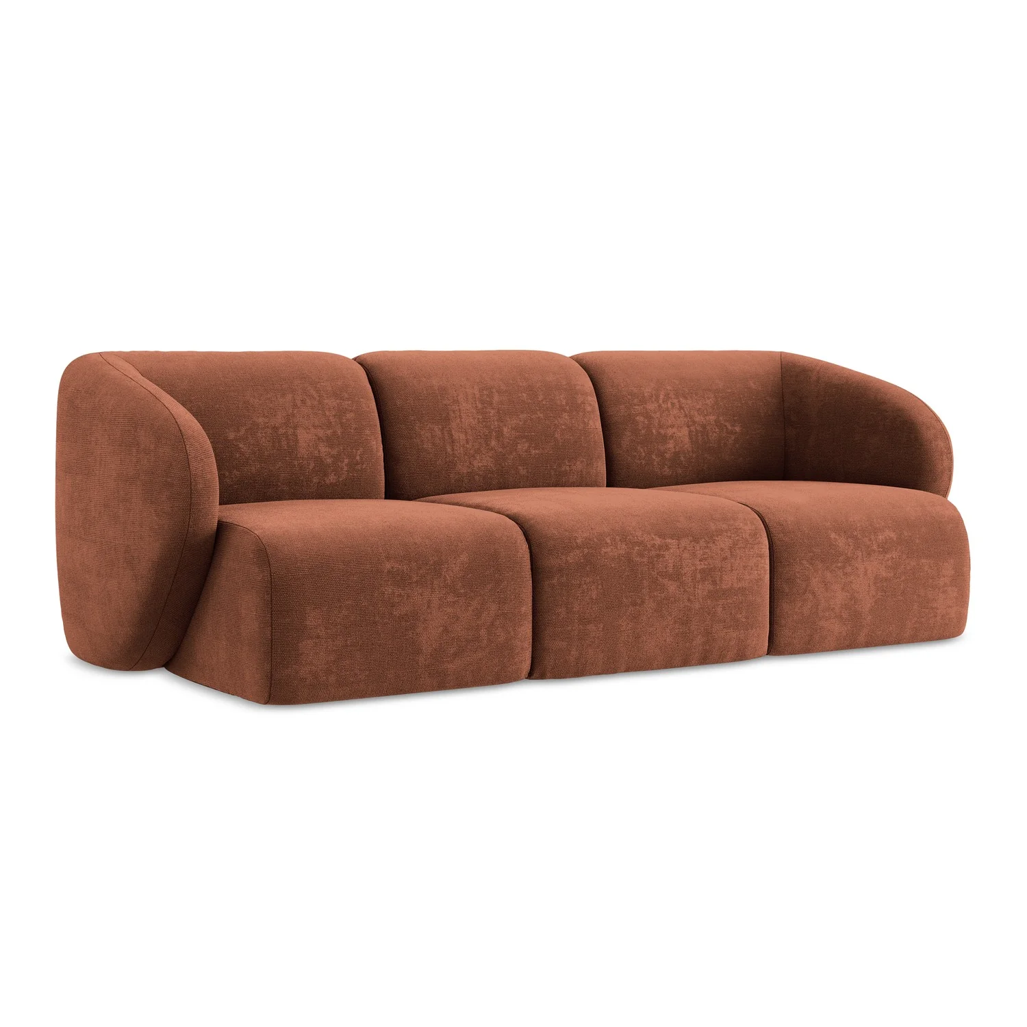 LaMiaSofa 3-zits bank Cervo – chenille stof – terracotta – 244x94x75