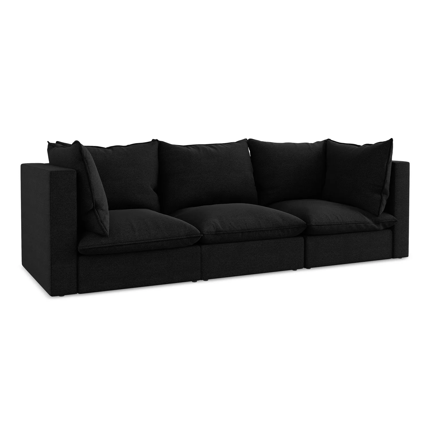 LaMiaSofa 3-zits bank Ravenna – bouclé – zwart – 255x90x77