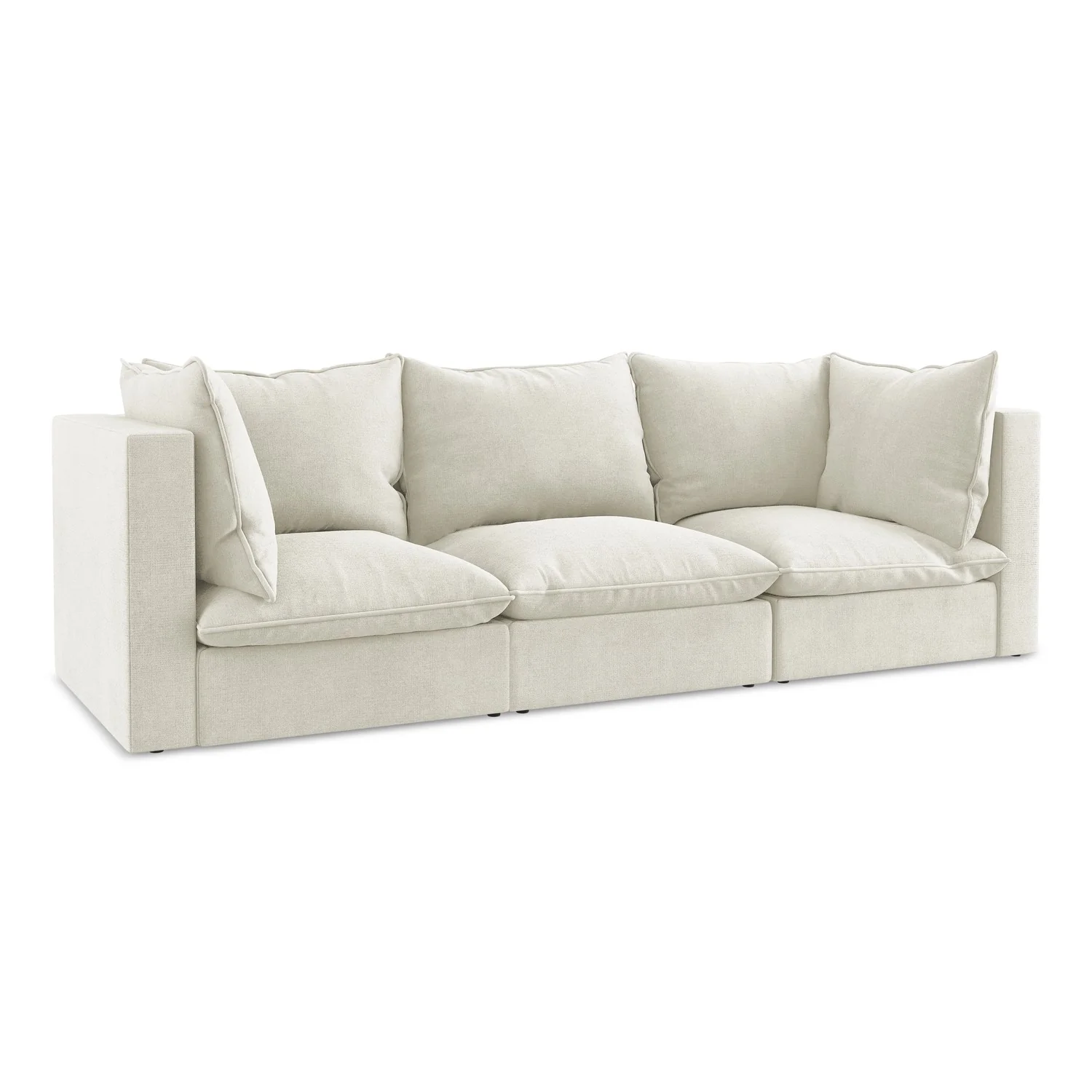 LaMiaSofa 3-zits bank Ravenna – textuurstof – beige – 255x90x77