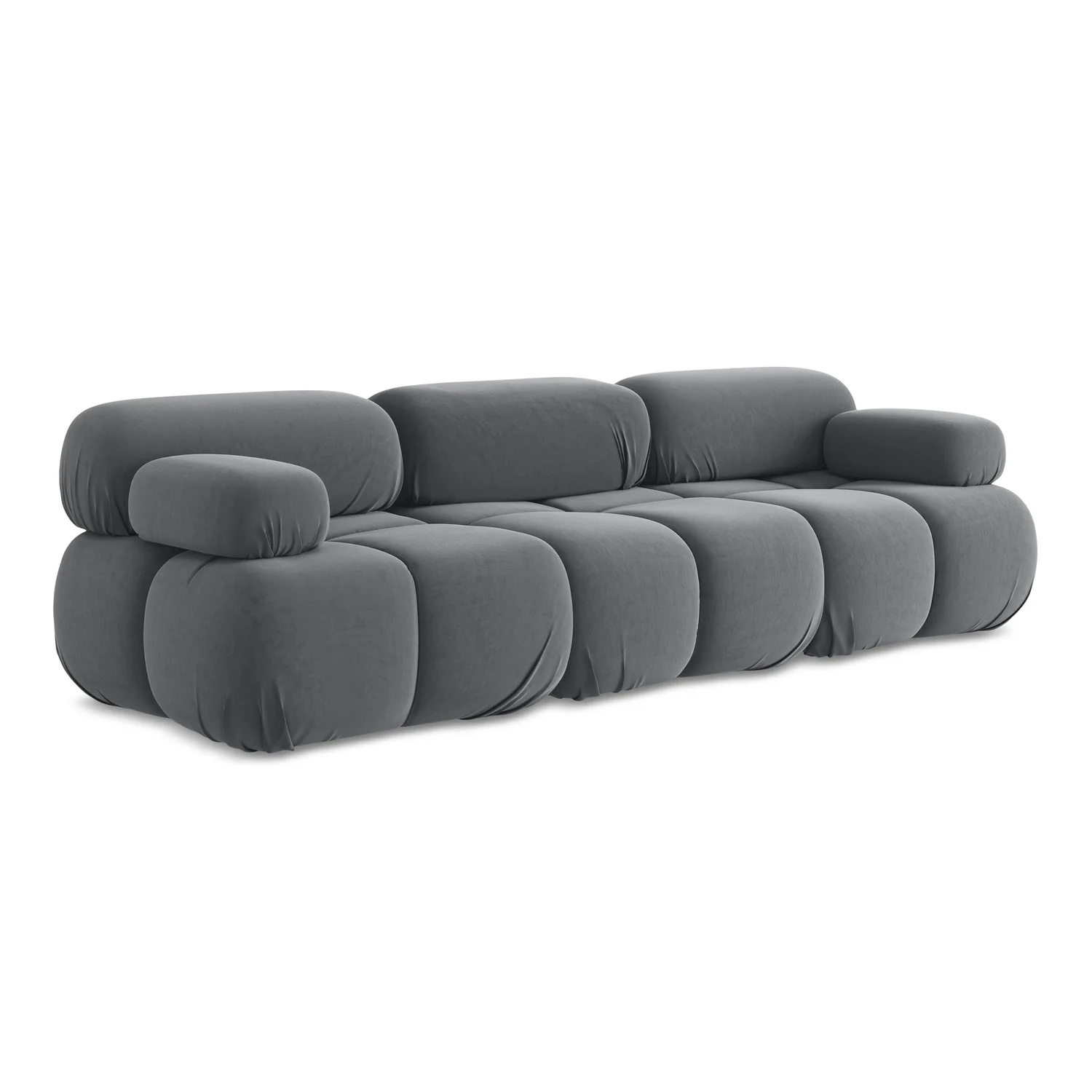 LaMiaSofa 3-zits bank Sanremo – velours – staal – 285x96x70