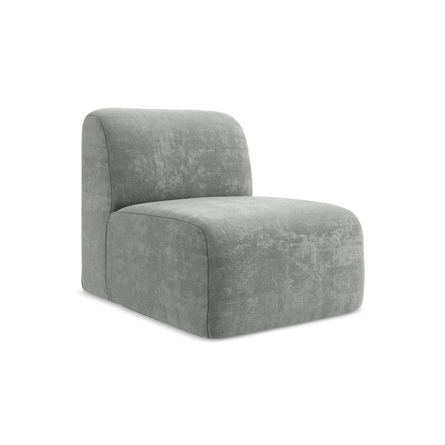 LaMiaSofa Bankmodule midden Cervo – chenille stof – grijs – 70x94x75