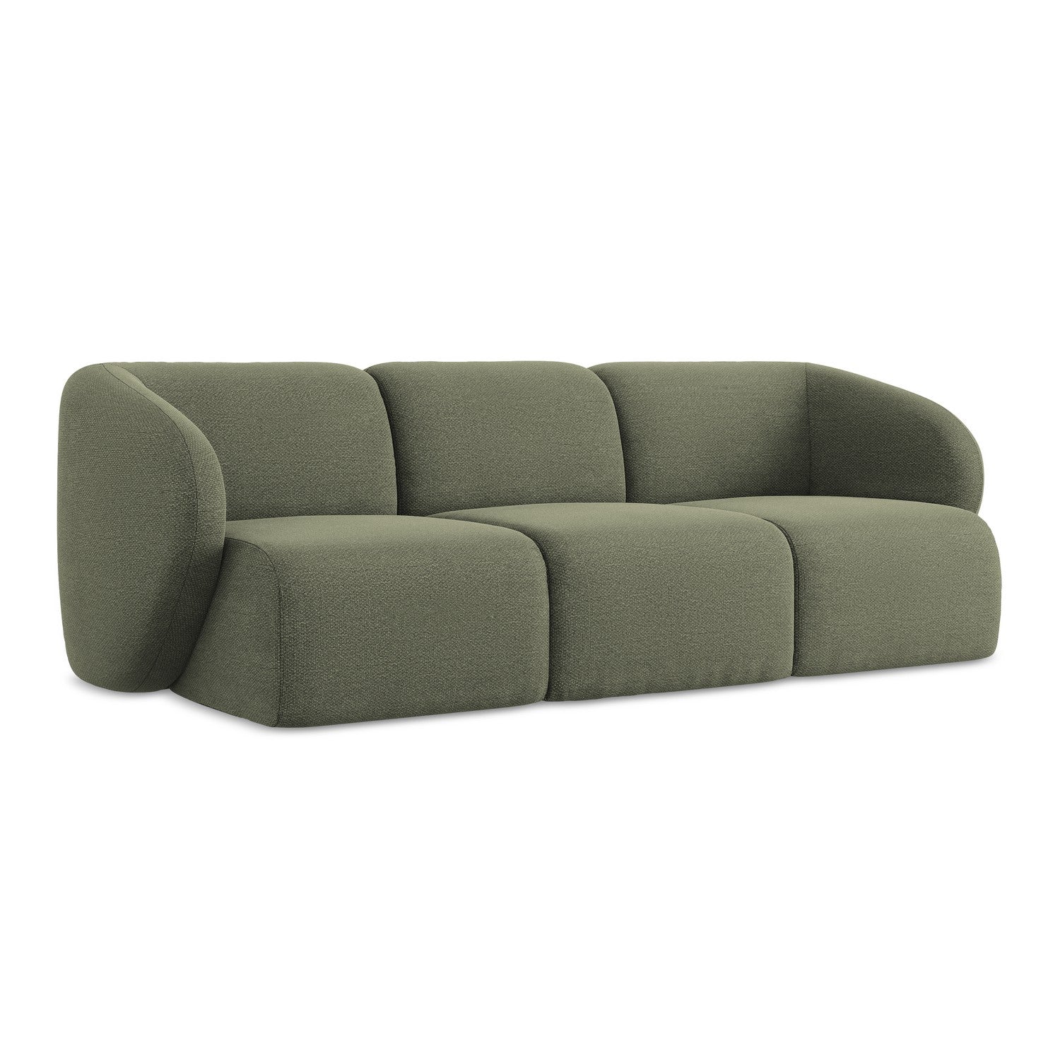 LaMiaSofa 3-zits bank Cervo – bouclé – olijf – 244x94x75
