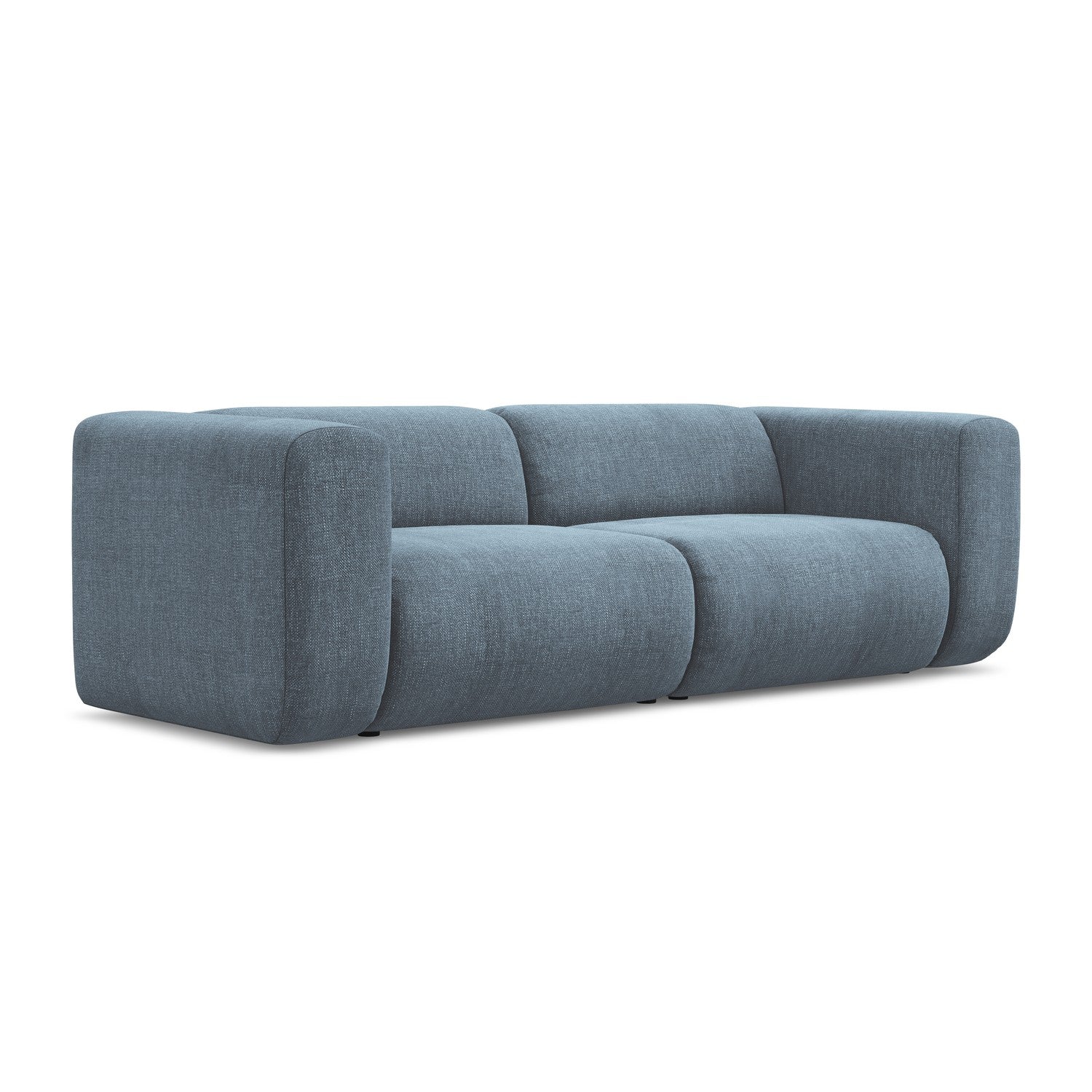 LaMiaSofa 3-zits bank Bari – chenille stof – jeans – 228x89x70
