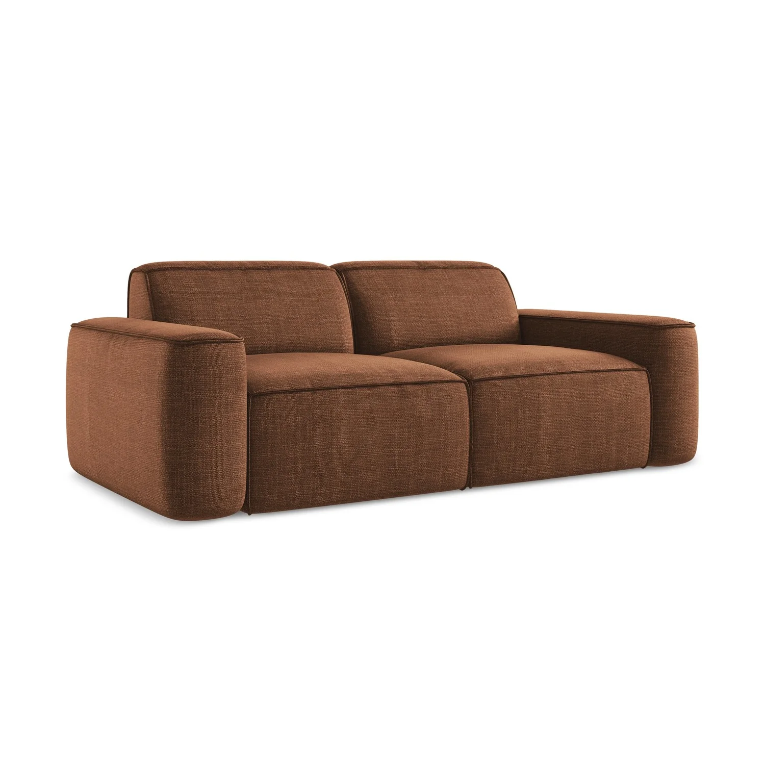 LaMiaSofa 3-zits bank Melissa – textuurstof – terracotta – 204x102x70
