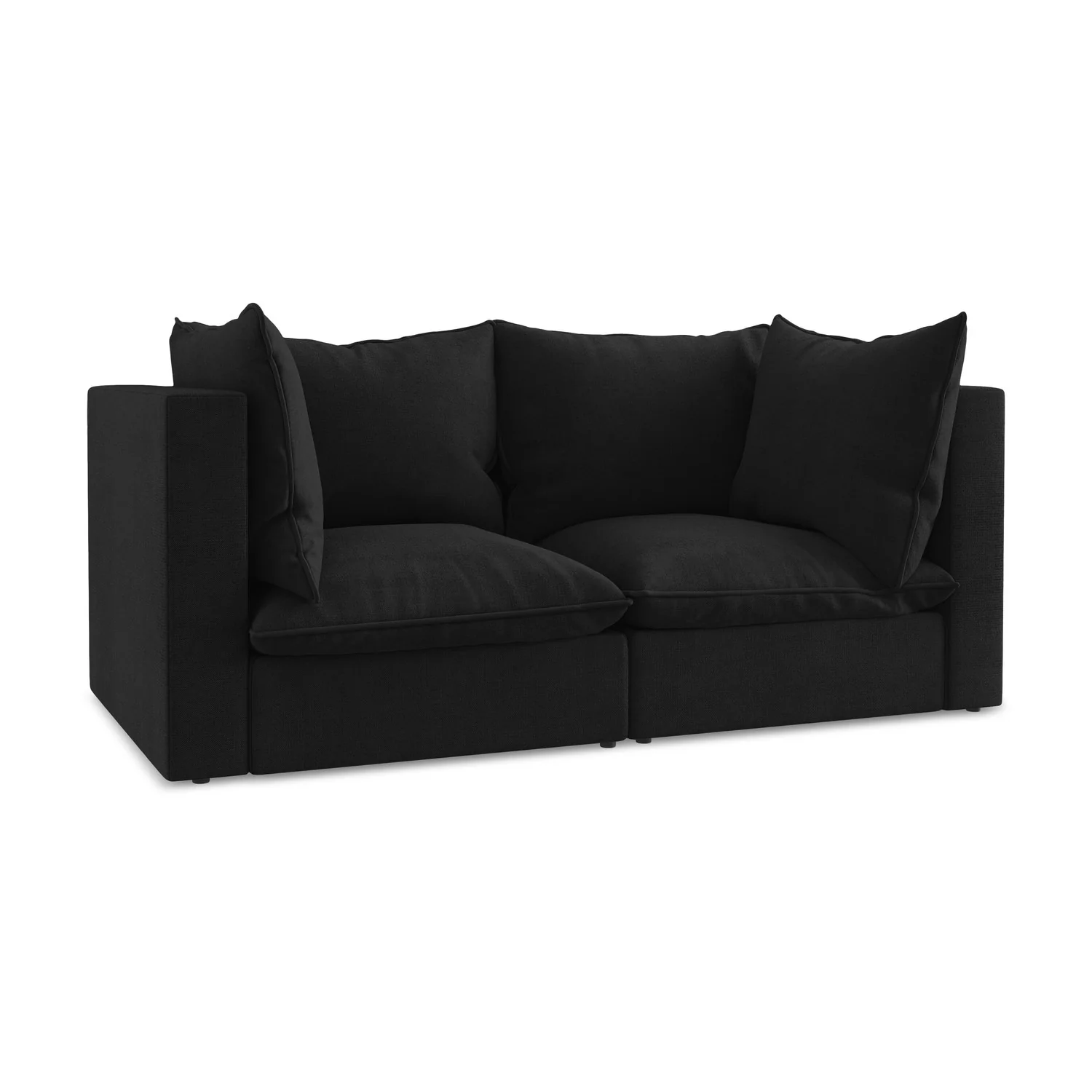LaMiaSofa Tweezits modulaire bank Ravenna – textuurstof – zwart – 180x