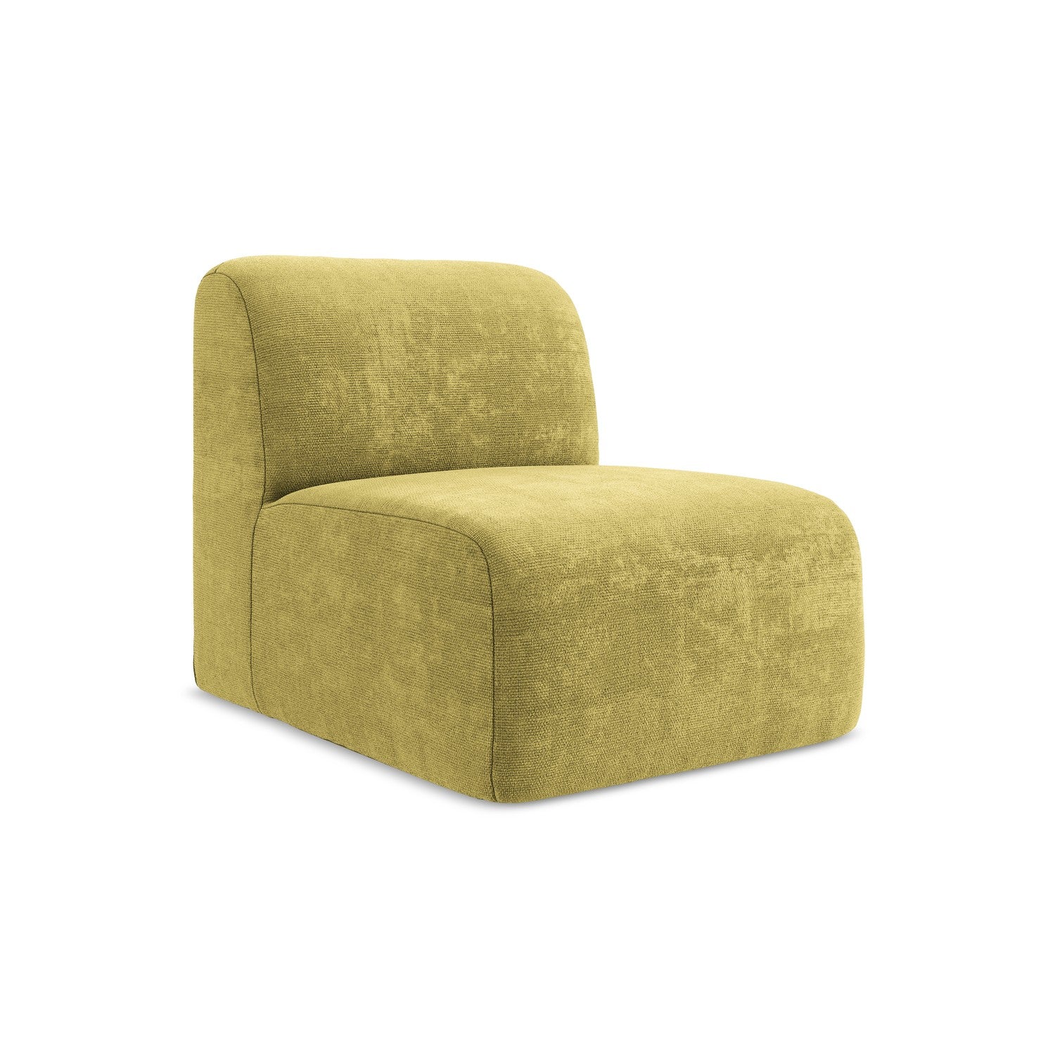 LaMiaSofa Bankmodule midden Cervo – chenille stof – limoengroen – 70×9